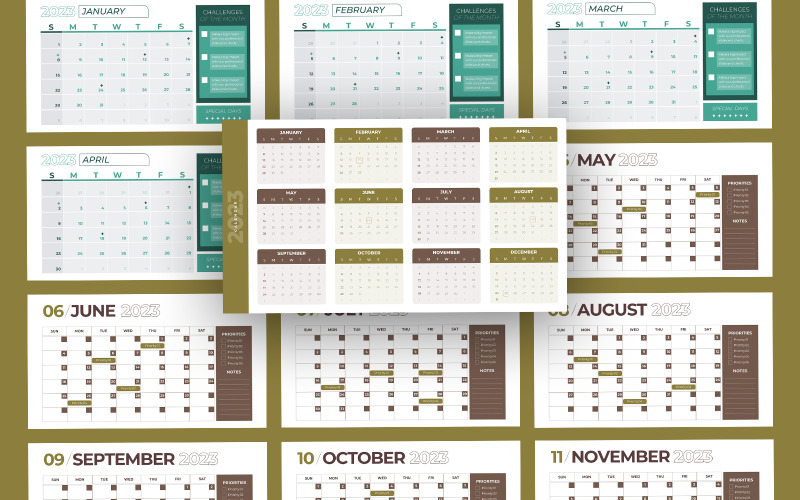Infografik-Keynote-Vorlage für den Kalender 2023