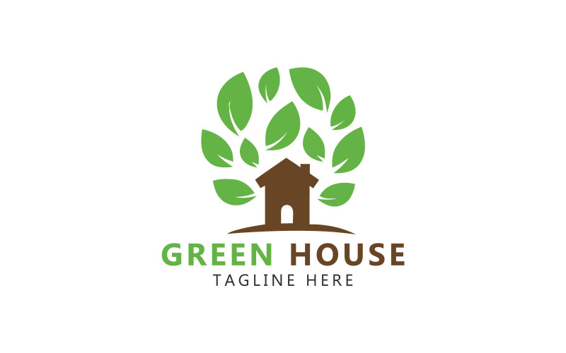 Logotipo da Casa Orgânica. Modelo de Logotipo Casa Verde