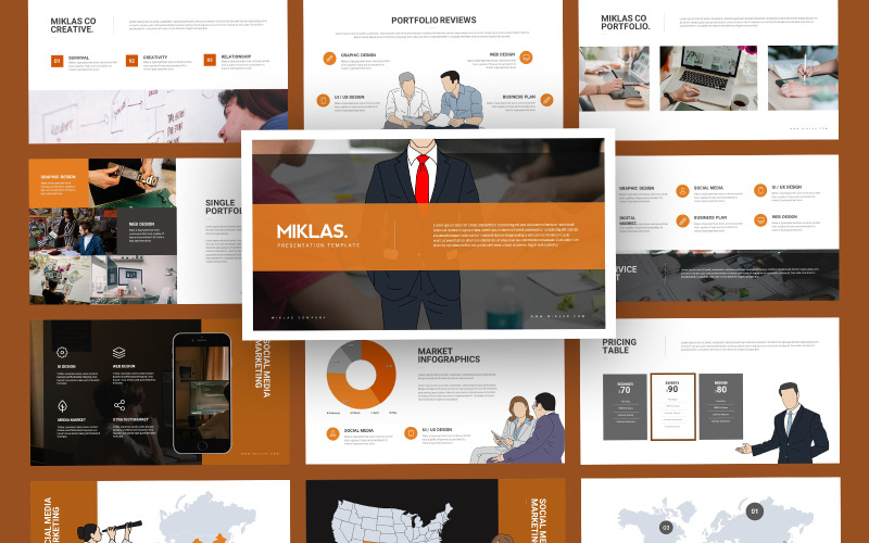 Modèle PowerPoint de entreprise polyvalente Miklas
