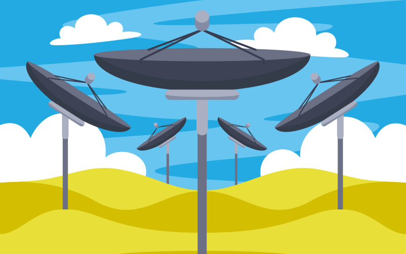 Ilustración vectorial de telecomunicaciones