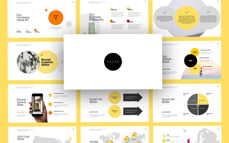 Ravee Clean Business PowerPoint-sjabloon