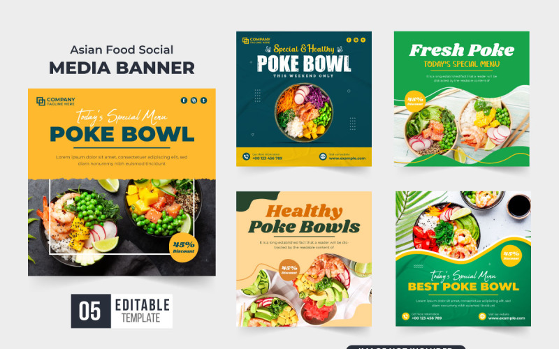 Colección de carteles de menú de comida saludable