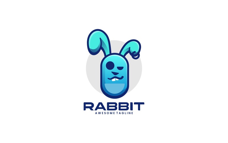 兔子简单吉祥物标志 1