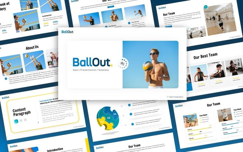 BallOut - спортивний багатоцільовий шаблон PowerPoint