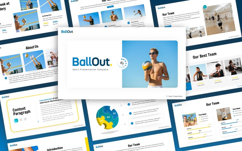BallOut — sportowy uniwersalny szablon programu PowerPoint