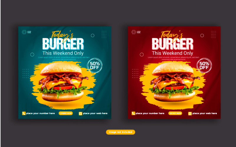 Vactor Food Conception de modèle d'offre de vente de rabais publicitaire sur les médias sociaux