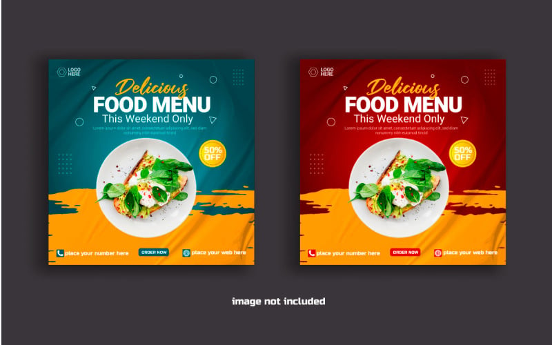 Vector Food web banner Social media cover banner food advertising ...