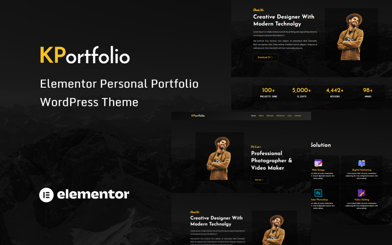 KPortfolio - Tema WordPress de Portfólio Pessoal