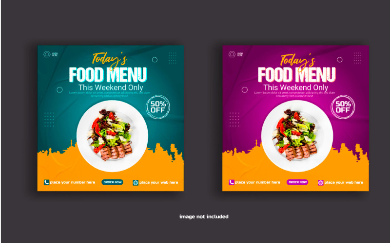 Mat Sociala medier post banner mat försäljning erbjudande mall design
