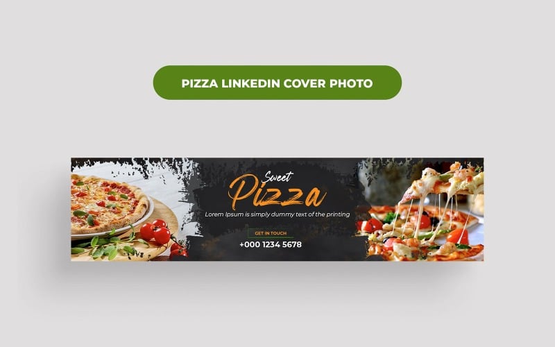 Plantilla de foto de portada de LinkedIn para pizza