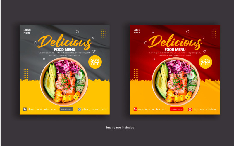 Snabbmat Sociala medier post banner mat försäljning erbjuder mall designkoncept