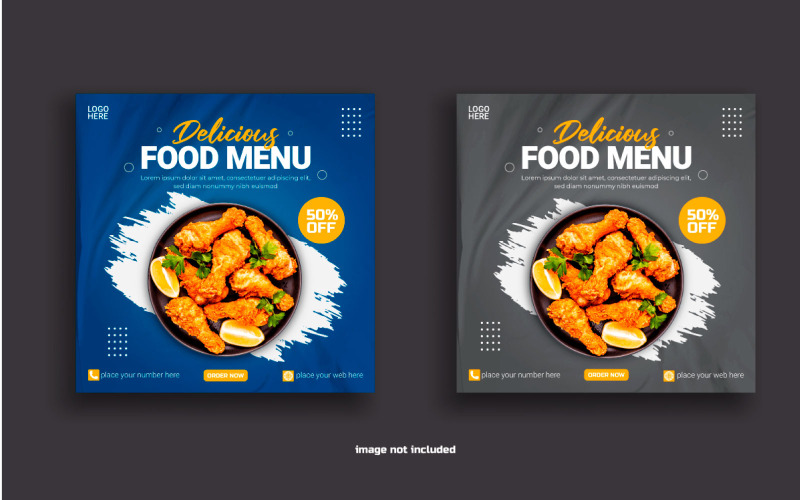 Voedsel Social media post banner voedsel verkoop aanbieding vector sjabloonontwerp