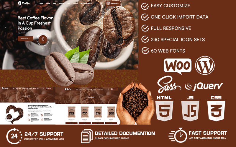 Coffa - 咖啡馆和咖啡店 WooCommerce WordPress 主题