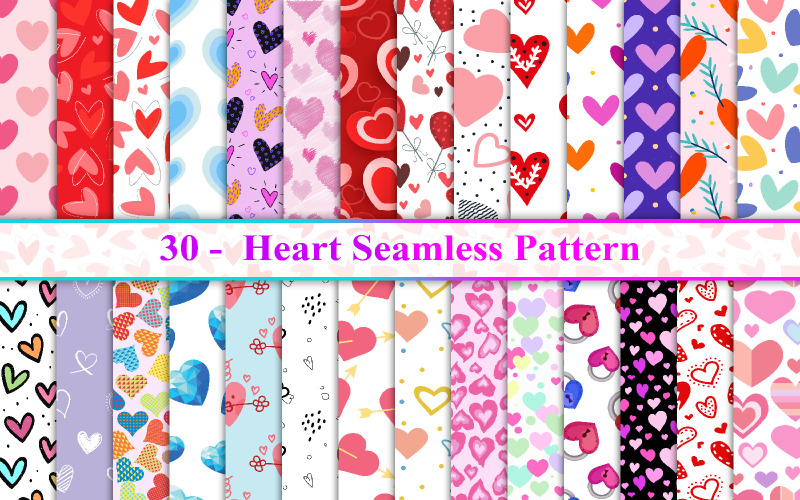 Heart Seamless Pattern, Love Seamless Pattern, Valentine Seamless Pattern