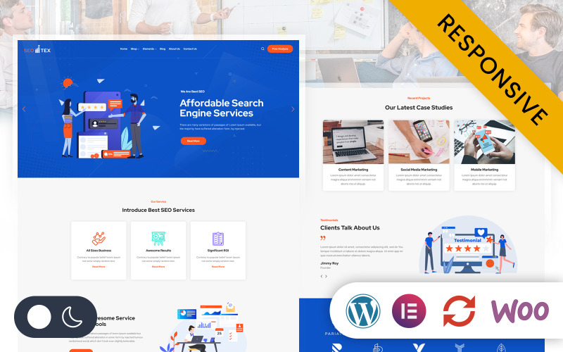 SeoTex - Service de marketing numérique et de référencement Thème réactif WordPress Elementor