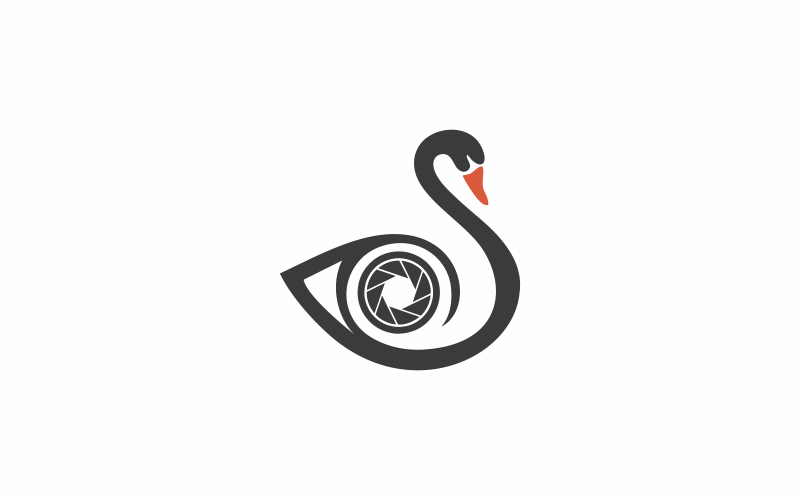 Camera Swan  Abstract Logo Template