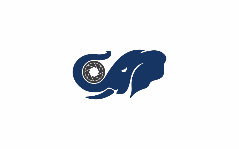 Fotografi elefant logotyp mall