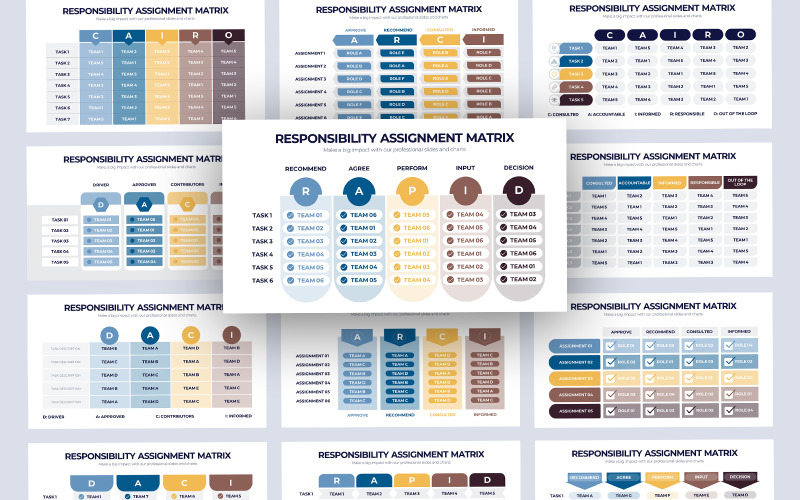 Modello di nota chiave infografica matrice di assegnazione