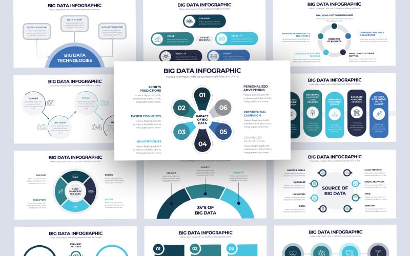 Инфографика больших данных Шаблоны презентаций PowerPoint