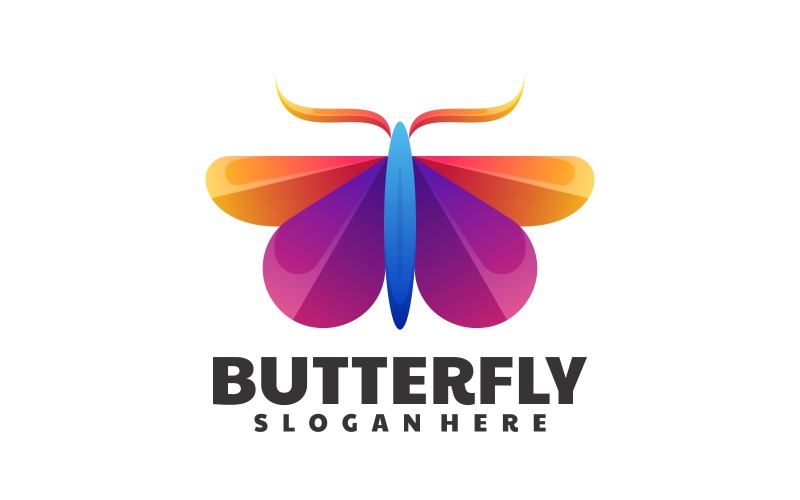 Schmetterling bunte Logo-Vorlage 1