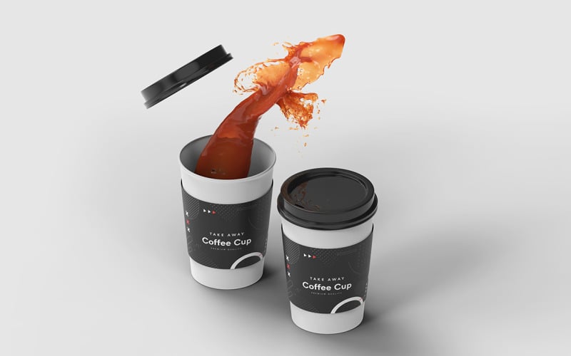 Take Away Coffee Cup Mockup Template Vol 42 - TemplateMonster