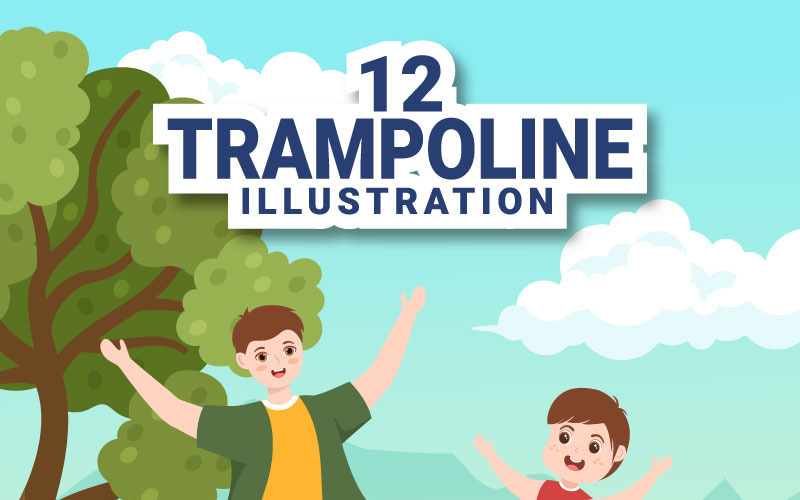 12 Trambolin Spor İllüstrasyonu