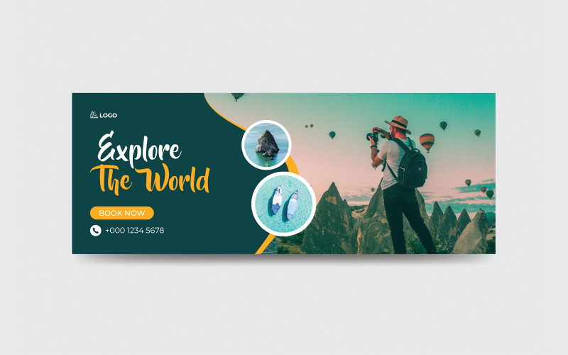 Agencia de viajes moderna Foto de portada de redes sociales