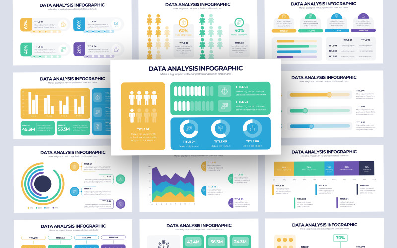 Analýza obchodních dat Infographic PowerPoint šablony