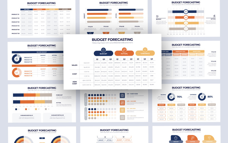 Infografik-PowerPoint-Vorlage für Budgetprognosen