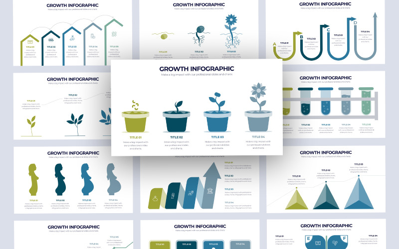Infografik-PowerPoint-Vorlage für Unternehmenswachstum