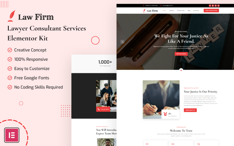 LawFirm - Anwaltsberatungsdienste Elementor Kit