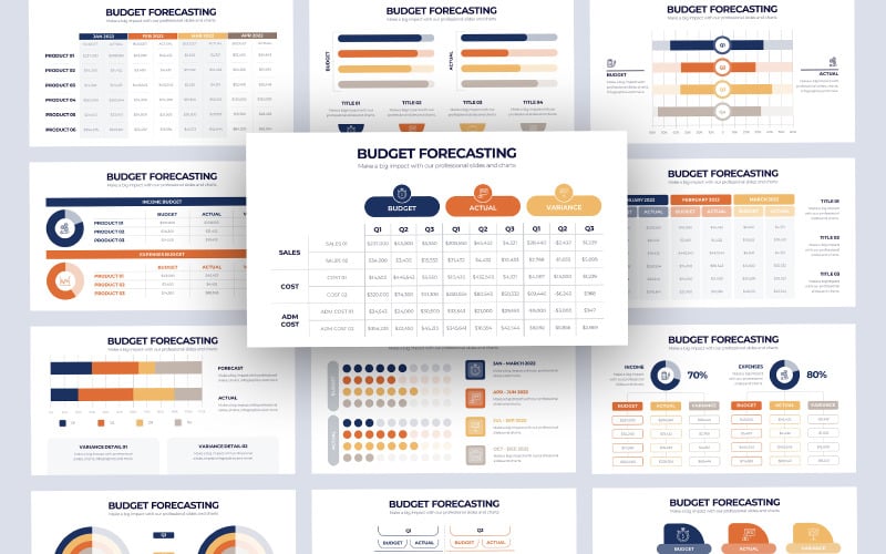 Modèle de diapositives Google d'infographie de prévision budgétaire