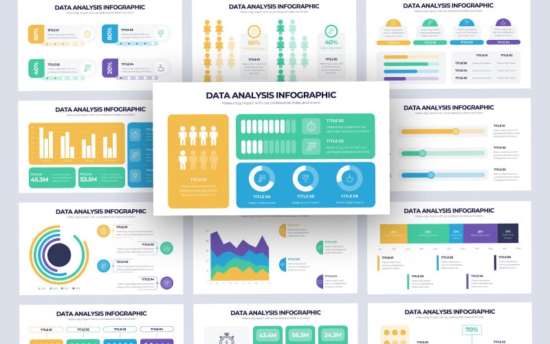 Modèle PowerPoint d'infographie d'analyse de données d'entreprise