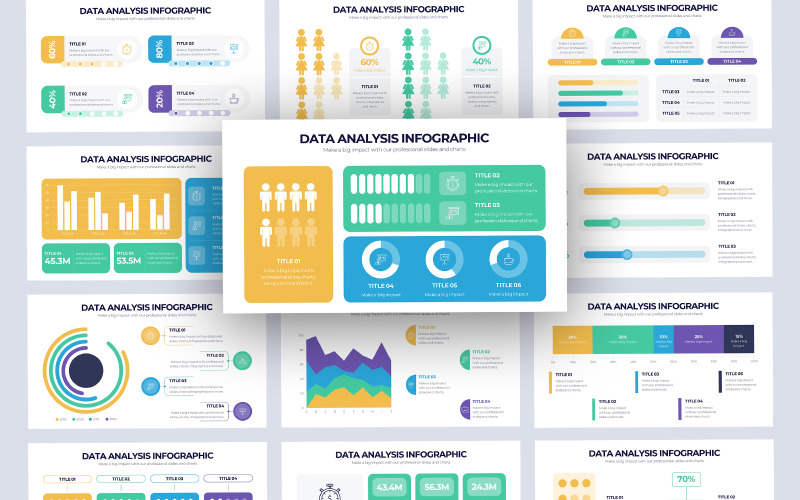 Plantilla de diapositivas de Google para infografía de análisis de datos comerciales