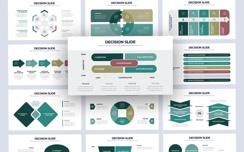 Plantilla de diapositivas de Google para infografía de decisión empresarial