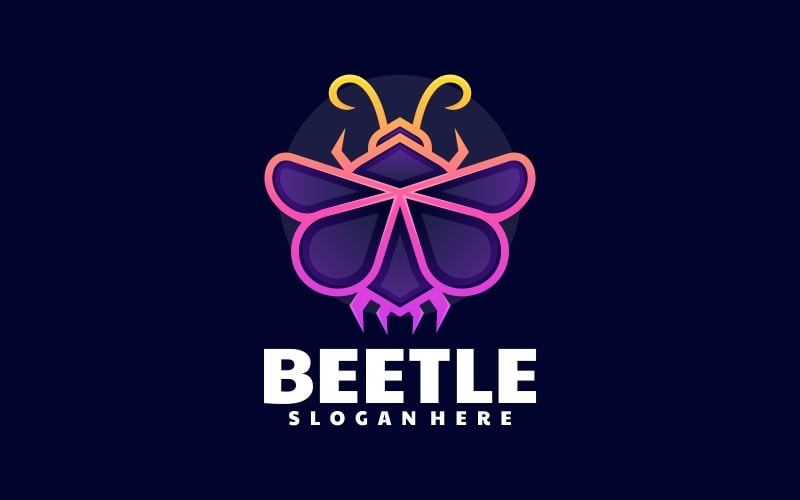 Modello di logo di Beetle Line Art