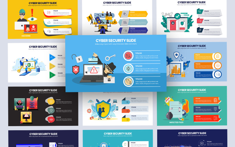﻿Cyber Security Vector Infographic Keynote Template
