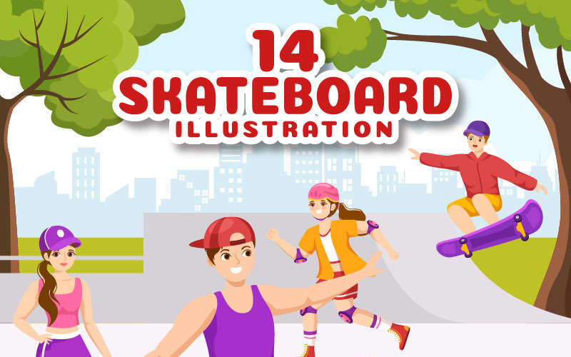 14 deskorolka sport ilustracja