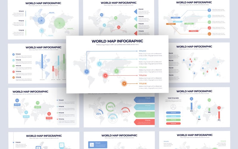Карта мира Вектор инфографики Шаблоны презентаций PowerPoint
