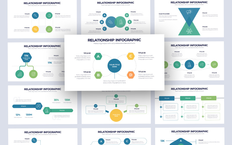 Modello di presentazione di Google per infografica sulle relazioni commerciali