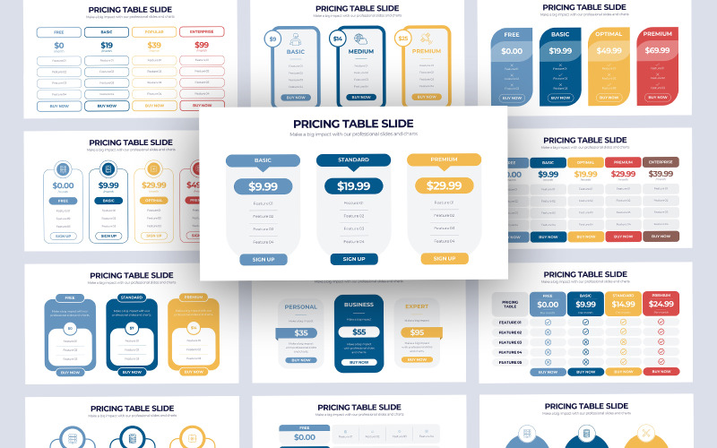 Zakelijke prijstabel Infographic Google Slides-sjabloon