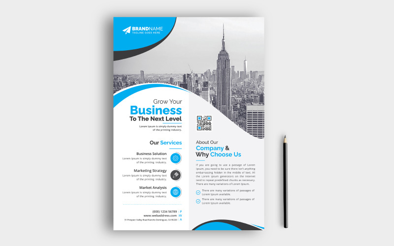 Diseño de plantilla de folleto de publicidad corporativa de negocios con estilo creativo para marketing