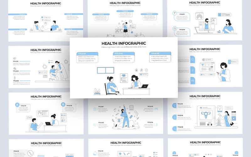 Infografik-PowerPoint-Vorlage für Medizin und Gesundheit