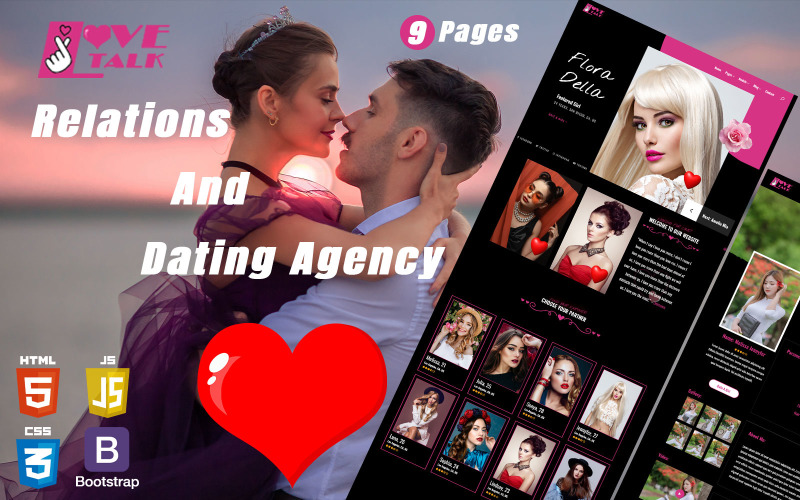 Love Talk - Modelo de site responsivo de agência de relacionamentos e encontros