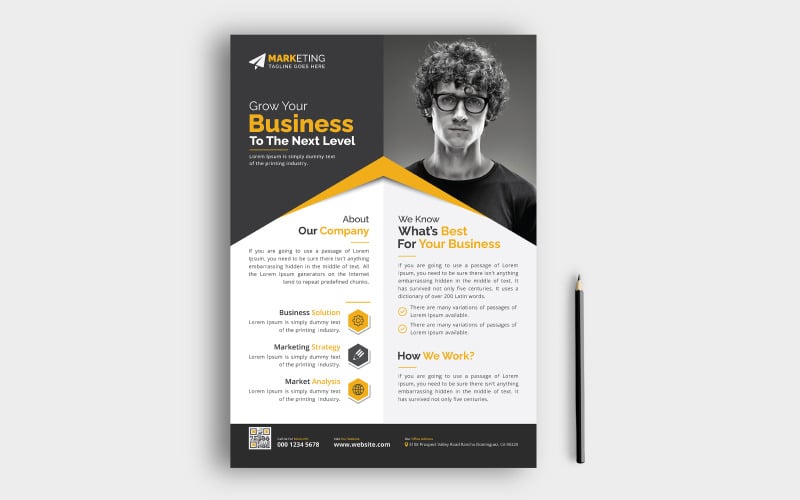 Minimalistische einfache Corporate Business Flyer Vorlage