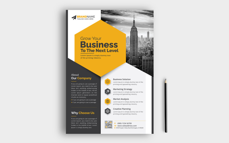 Професійний креативний сучасний корпоративний бізнес Flyer шаблон дизайну для маркетингової реклами