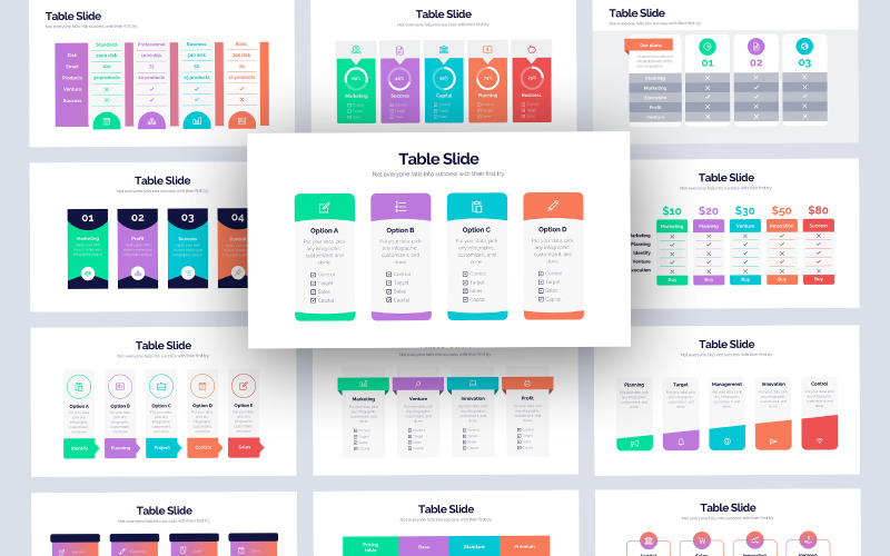 Tabellendaten Infografik Google Slides Vorlage