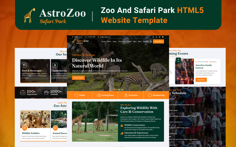 AstroZoo - Website-Vorlage für Zoo- und Safaripark HTML5