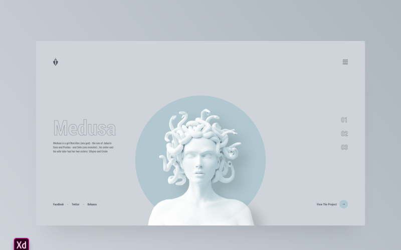 Hero Header-bestemmingspagina Adobe XD-sjabloon Vol 40