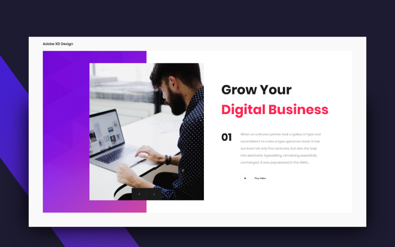 Kahraman Başlığı Açılış Sayfası Adobe XD Şablonu Cilt 001